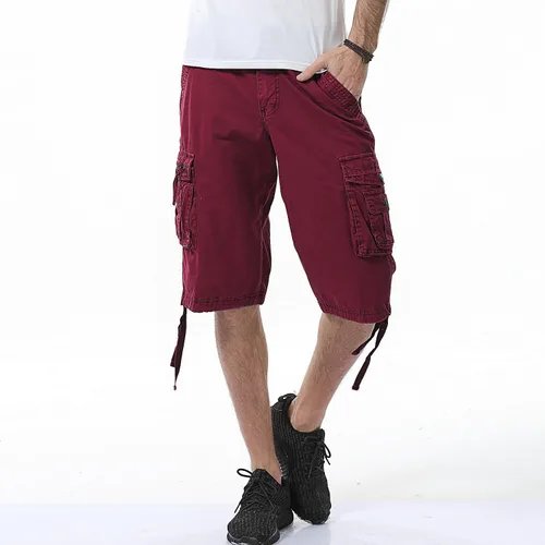 Vista 5 de Leward Pantalones cortos cargo de sarga de algodón para hombre, ligeros para exteriores