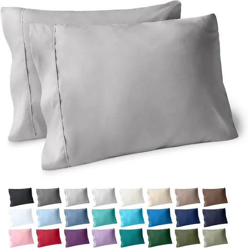 Vista 19 de Bare Home Juego de 2 fundas de almohada de microfibra de tamaño estándar, fundas de almohada refrescantes, doble cepillado, fácil cuidado, cierre