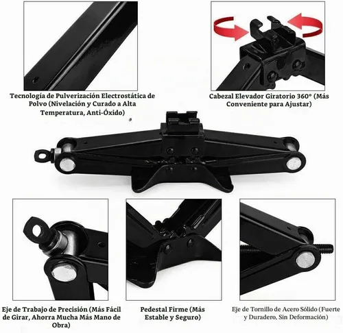 Vista 2 de AUTOFU Juego de herramientas para neumáticos de repuesto para GMC Chevrolet Silverado, gato de tijera de 2 toneladas y herramientas de llave