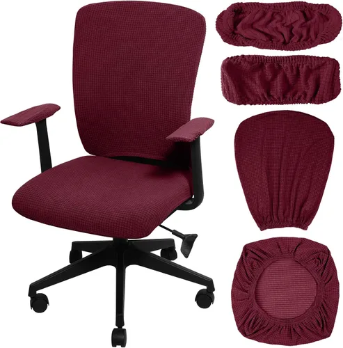 Vista 19 de Tallew Juego de 4 fundas protectoras universales para sillas de oficina, fundas de asiento elásticas para sillas de oficina, fundas para Negro