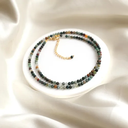 Vista 72 de Gempires - Collar de cuentas de piedras naturales hechas a mano, joyería de cristal hipoalergénica de 20 pulgadas, chapado en oro, joyería de moda