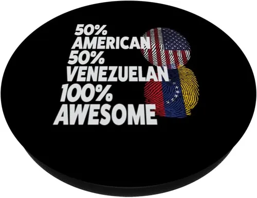 Vista 2 de 50% American 50% Venezuelan 100% Awesome Venezuela PopSockets Standard PopGrip