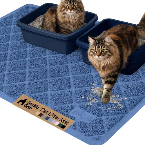 Vista 32 de GORILLA GRIP Tapete para caja de arena para gatos, resistente al agua, respaldo texturizado, fácil de limpiar, menos residuos y suelos limpios, 17 x