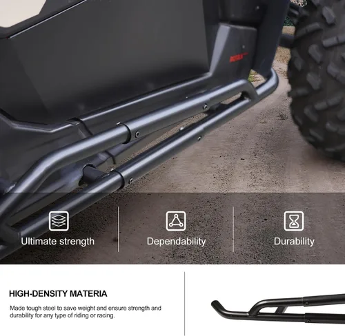 Vista 6 de KIWI MASTER Nerf Bars Rock Sliders para Can-Am Maverick X3 Max 2017-2026 Accesorios de acero para árbol lateral