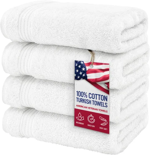 Vista 13 de Juego de toallas American Veteran Towel, de lujo, 6 piezas de algodón 100 % turco para máxima suavidad y absorción, para hotel y spa