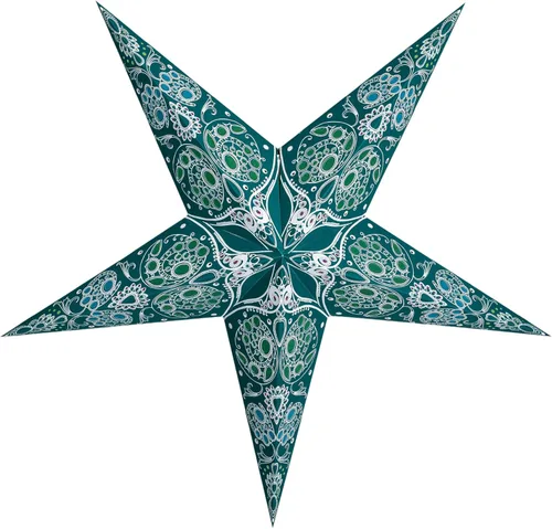 Vista 20 de GalaxyArts - Naxatra (blanco mediano 7 puntas) - Linterna de estrella de papel