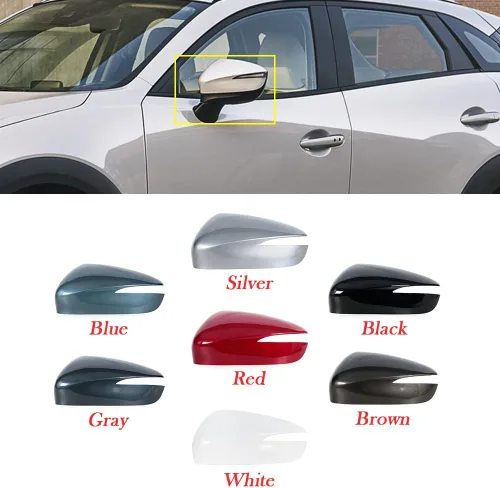 Vista 5 de Para Mazda CX-5 CX5 2015 2016 Para Mazda CX-3 CX3 2016-2019 Cobertura de espejo retrovisor, alerón, tapa lateral, carcasa, negro, izquierda