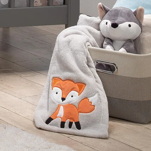 Vista 3 de Bedtime Originals Woodland Friends - Manta para bebé, color gris