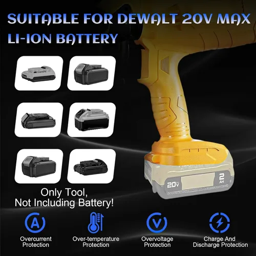 Vista 3 de Pulverizador de pintura inalámbrico para Dewalt batería de 20 V, 33.8 fl oz de alto flujo sin escobillas, pistola de pintura eléctrica sin