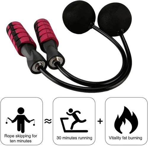 Vista 7 de Weighted Cordless Jump Rope, Adjustable Ropes Tangle-Free High Speed Skipping Rope For Fitness Workout Indoor Outdoor, Ropeless Bod Rope Great For
