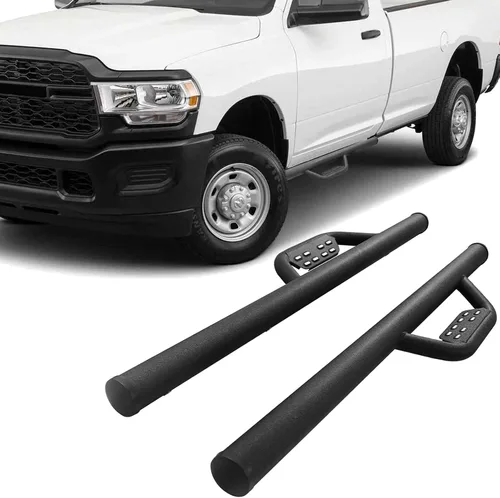 Vista 4 de Estribos compatibles con Ford F250 F350 F450 F550 Super Duty Cab Regular Cab 2 modelos de una sola puerta, escalones laterales desplegables de acero