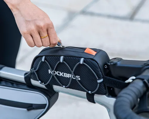 Vista 8 de ROCKBROS Bolsa de Tubo Superior para Bicicleta Bolsa de Marco Frontal para Bicicleta Accesorios para Bicicleta Compatible con iPhone 14/13/12 Pro