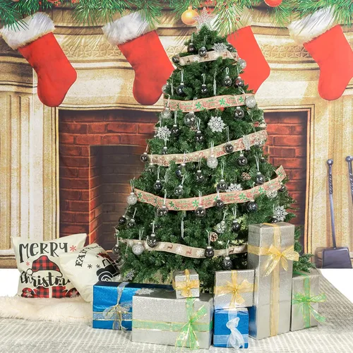 Vista 9 de 24 unidades - Adornos de bolas de Navidad colgantes de plástico transparente inastillable con bolas delicadas decorativas (2.36"/60mm, negro)