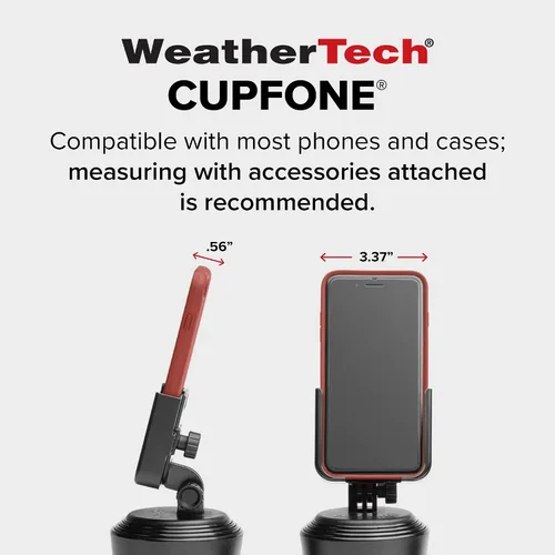Vista 7 de WeatherTech CupFone, Soporte Universal de Portavasos para Teléfono en Coches – Ajuste Ajustable y Seguro con Acceso Abierto para Carga – Compatible