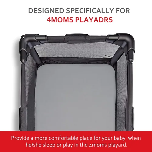 Vista 5 de Pack and Play Sábanas ajustadas, compatibles con 4moms Breeze Plus Playard & Breeze GO Playard, funda de algodón Pack and Playard, gris, 40 x 28
