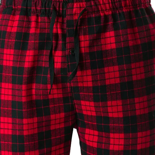 Vista 7 de Mens Buffalo Plaid Pajama Pants with Pockets, Warm Comfortable Flannel Lounge Bottoms, Lightweight Soft Sleepwear