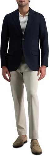 Vista 3 de Haggar Blazer de viaje elástico a medida con ventilación lateral de 2 botones para hombre Medianoche