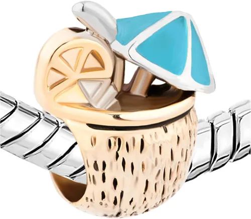 Vista 2 de Dije de vacaciones de verano de Coconut Juice Beach Drink Hawaii compatible con pulseras Pandora