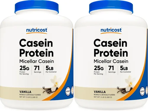 Vista 6 de Nutricost Proteína Caseína en polvo 5lb (vainilla)