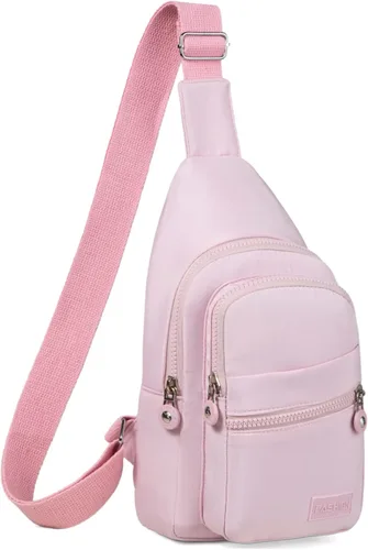 Vista 8 de Banelu Pequeña mochila bandolera bandolera para mujeres y hombres, bolsa de pecho, riñonera cruzada para exteriores, senderismo, viajes, color negro
