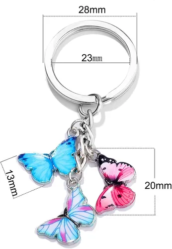 Vista 3 de GloryMM - Llavero con colgante de mariposa multicolor, llavero de mariposa, bonito dije para mujer, estilo A