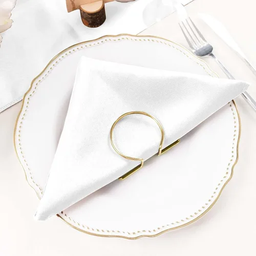 Vista 8 de Efavormart Juego de 25 Servilletas de Tela, Servilletas de Cena Blancas Sin Costuras de 20x20 Pulgadas, Servilletas de Mesa de Lino Lavables