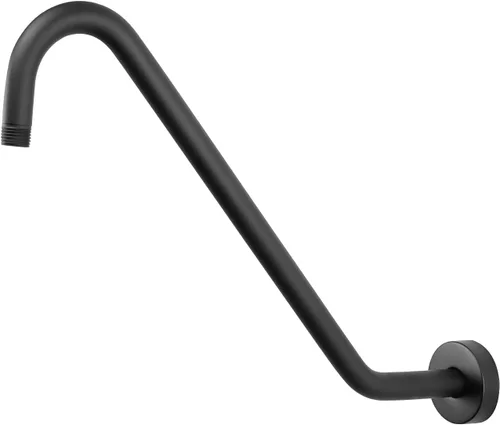 Vista 9 de NearMoon Brazo de extensión de ducha en forma de J, extensor de altura de cabezal de ducha de acero inoxidable con brida, diseño de tubo elevador