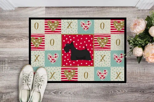 Vista 2 de Caroline's Treasures CK5950JMAT - Felpudo Scottish Terrier Love de 24 x 36 pulgadas, para interiores y exteriores, para entrada, antideslizante