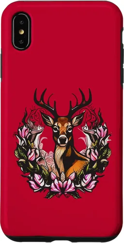 Vista 10 de Arkansas Deer with Antlers and Apple Blossom Tattoo Art Case for iPhone 17