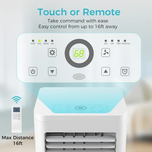Vista 7 de COWSAR Aire acondicionado portátil de 10,000 BTU, unidad de CA portátil que enfría hasta 450 pies cuadrados con control remoto, 4 modos de aire