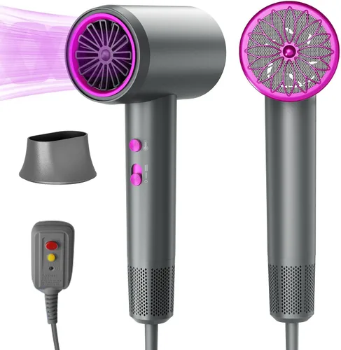 Vista 9 de Secador de pelo, secado rápido en 3 minutos - 110,000 RPM, secador de pelo profesional de alta velocidad con cuidado iónico negativo de 200