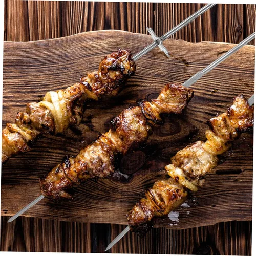 Vista 8 de Yardwe Parrilla de brocheta vertical, 10 piezas, pinchos de acero inoxidable