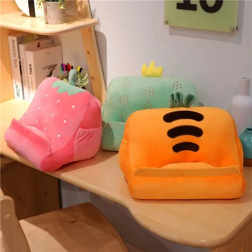 Vista 4 de Dpofirs Soporte de almohada para tableta, soporte de tableta de felpa suave con bolsillos de almacenamiento para niños, compatible con almohadillas