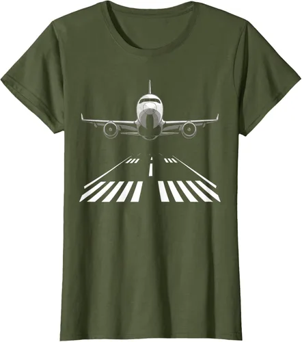 Vista 33 de Airplane Take Off Runway Pilot Jet T-Shirt Negro