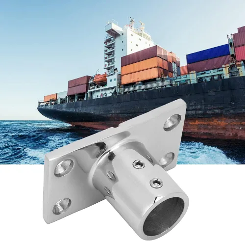 Vista 4 de Barandillas para barcos Pasamanos Montaje 316 Base rectangular Barandilla de Barco Base para Hardware de Cubierta Acero Inoxidable Barco Base Redonda
