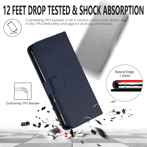 Vista 7 de STARSHOP - Funda para iPhone 8, iPhone 7, con protector de pantalla de vidrio templado incluido, cartera de piel sintética, a prueba de golpes