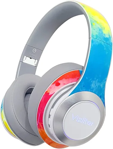Vista 2 de Vizliter Auriculares Bluetooth prismáticos y altavoz Bluetooth Rainbow Rose Combo