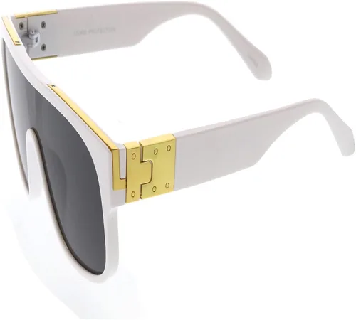 Vista 3 de zeroUV - Elegantes lentes de sol de gran tamaño con visera cuadrada neutra de 2.441in