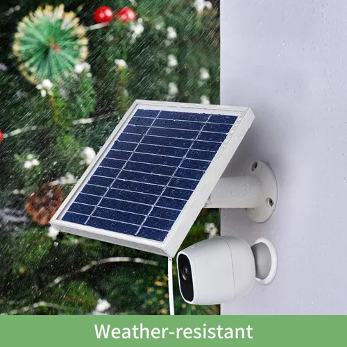 Vista 4 de iTODOS Panel solar compatible con cámaras Arlo Pro y Arlo Pro2, cable de alimentación de 11.8 pies y montaje ajustable (paquete de 2, plateado)