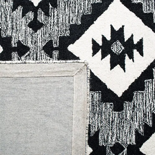 Vista 5 de SAFAVIEH Aspen Collection - Alfombra decorativa de 2 x 3 pies, carbón y negro, lana hecha a mano, ideal para zonas de alto tráfico en entrada, sala