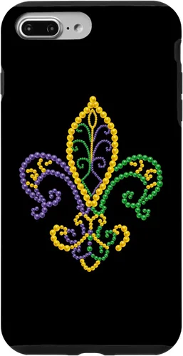 Vista 9 de Funda para iPhone 15 Mardi Gras Fleur De Lis Beads Carnival 2023 Mardi Gras Party Case