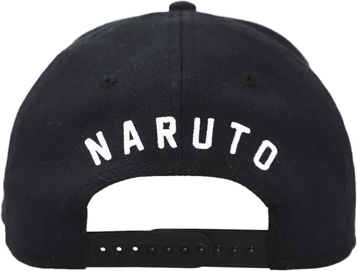 Vista 4 de Naruto - Gorra negra con diseño de dibujos animados bordados, ajuste elástico, color negro