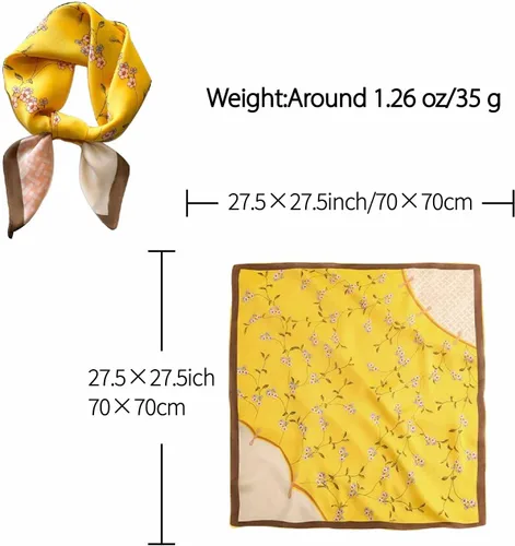 Vista 2 de Roizsx Bufanda de pelo de moda para mujer, ligera, sensación de seda, bufandas cuadradas, 27.5 x 27.5 pulgadas