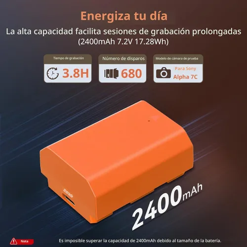 Vista 6 de SmallRig Chager NP-FZ100 de 4 ranuras y batería USB-C NP-FZ100 (paquete de 4)