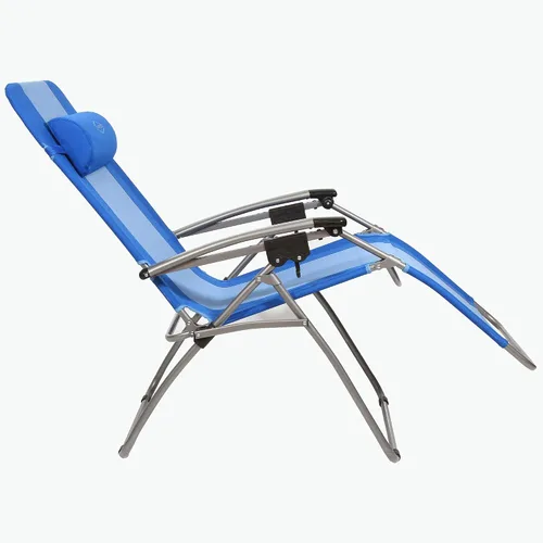 Vista 5 de Kamp-Rite Silla de césped de playa reclinable plegable para exteriores con Azul