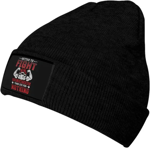 Vista 3 de FUNIAN Knit Beanie Warm and Cozy Winter Hat for Men and Women, Better to Fight for Something Than Live for Nothing Fashionable Accessories with