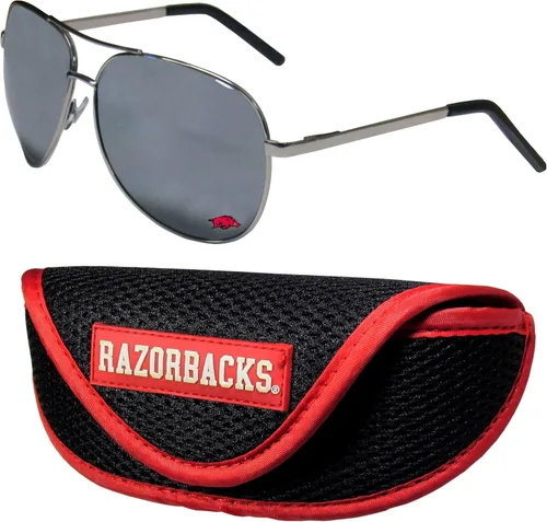 Vista 7 de Siskiyou Sports Arkansas Razorbacks Aviator Sunglasses and Sports Case