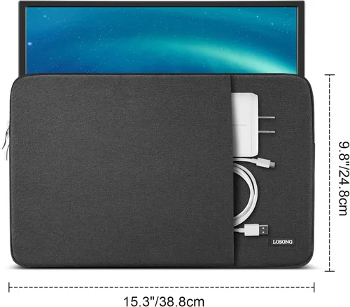Vista 2 de Funda para monitor portátil de 15.6 pulgadas, funda protectora de transporte para la mayoría de monitores de 16.1/15.6 pulgadas, bolsa portátil