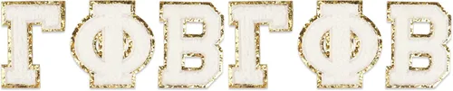 Vista 6 de Sorority Shop Gamma Phi Beta - Adhesivos de letras de chenilla, parte trasera adhesiva, juego de 3 letras griegas