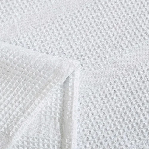 Vista 3 de Calvin Klein - Manta Queen, ropa de cama de algodón suave, manta de cama de peso medio (blanco, Queen)